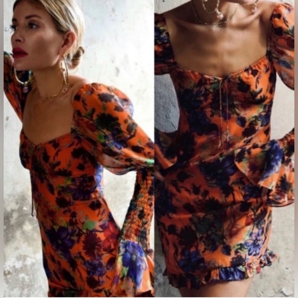 Rat & Boa Naomi Mini Dress Orange Size Medium